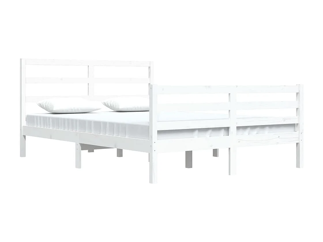 Estrutura de cama 160x200 cm madeira de pinho maciça branco