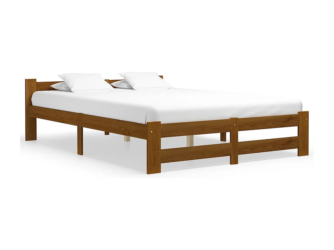 Estrutura de cama 120x200 cm madeira pinho maciço castanho mel