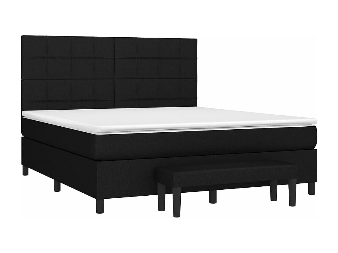 Lit à sommier tapissier avec matelas Noir 160x200 cm Tissu