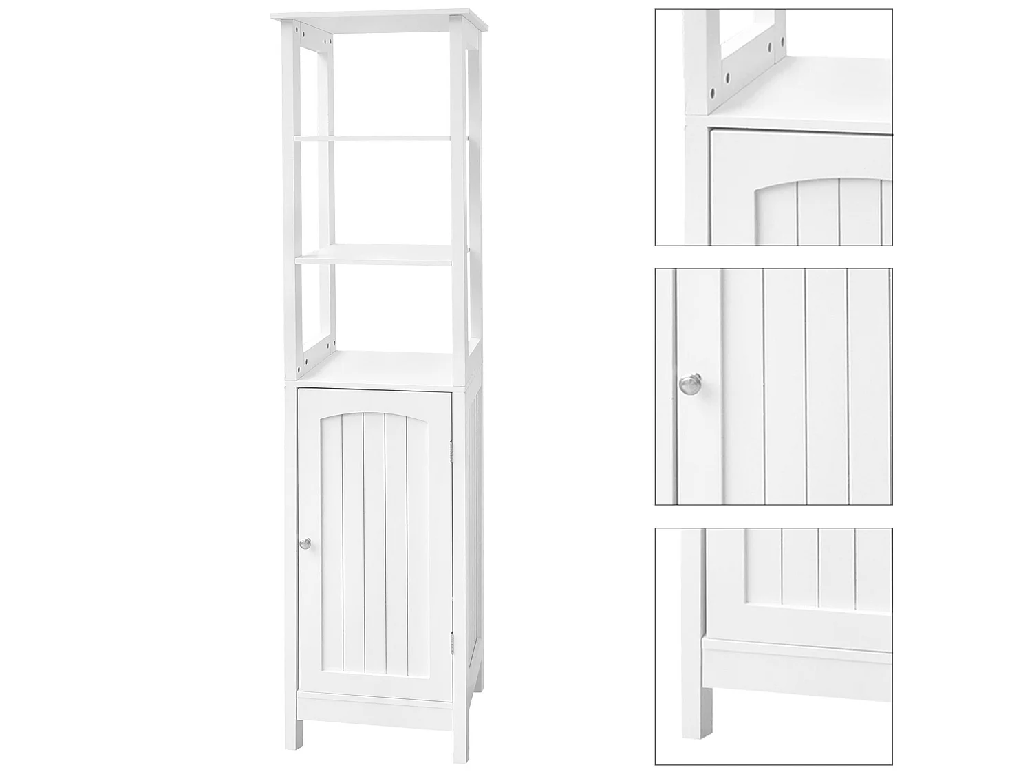 Armario de baño MDF blanco estante alto 40x160x32 cm ML-DESIGN