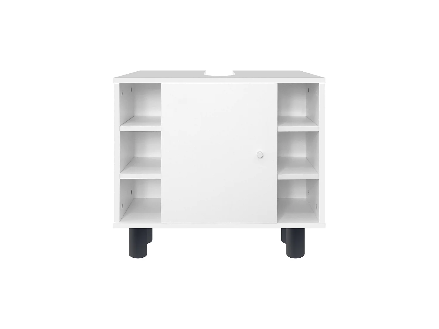 Armoire bas sous vasque placard rangement blanc 60x54x32 cm ML-DESIGN