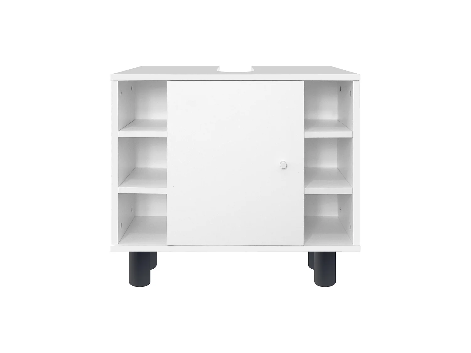 Armario bajo lavabo blanco 1 puerta 6 estantes 60x54x32 cm ML-DESIGN