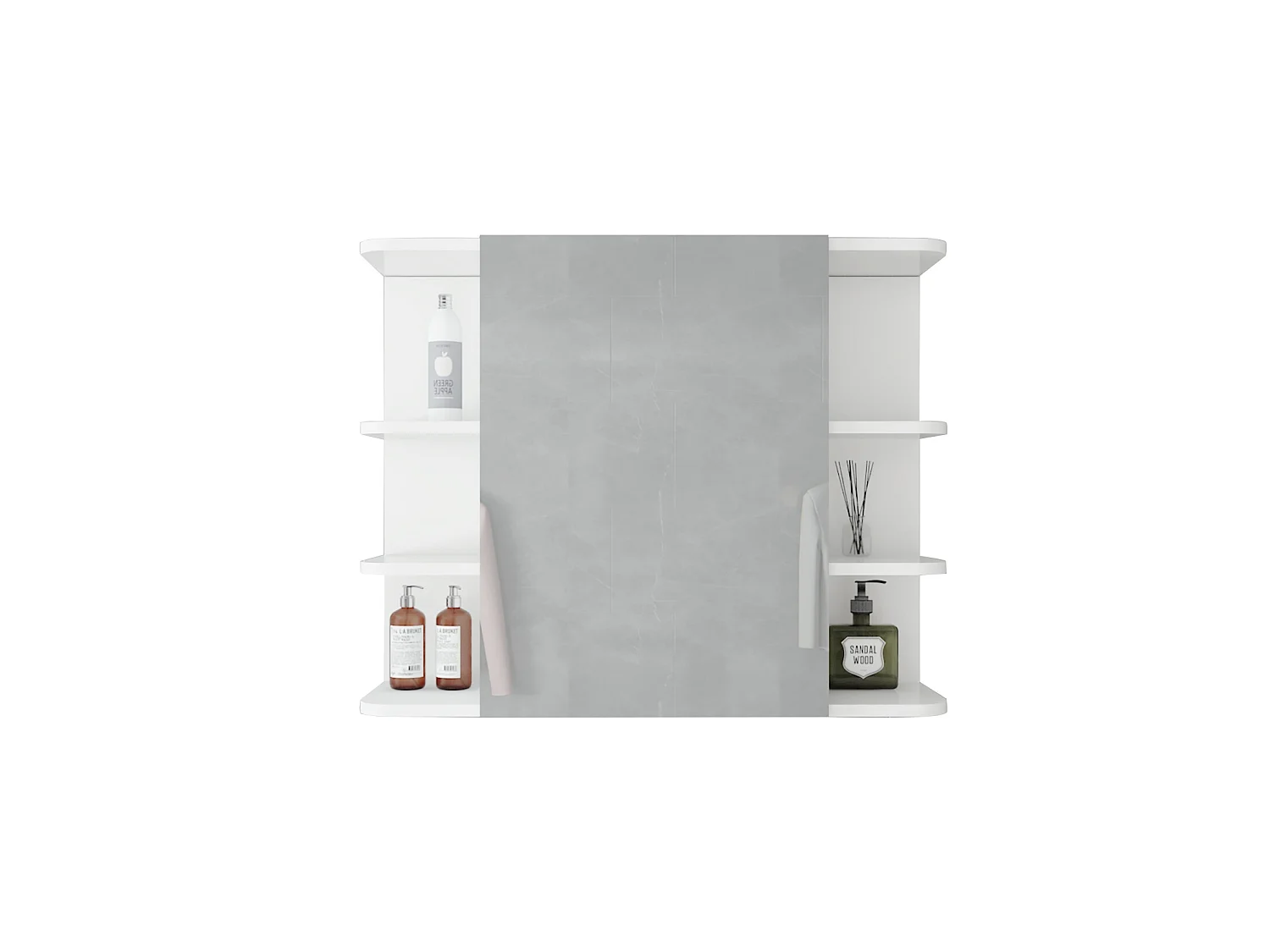 Armoire à miroir cabinet toilette murale blanc 80x64x21 cm ML-DESIGN