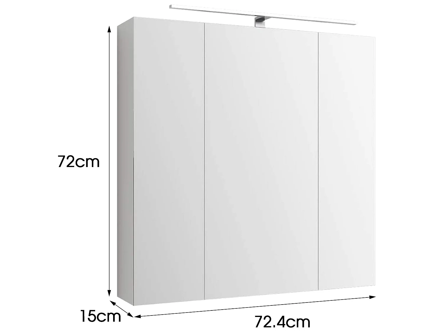 Specchio da bagno con LED 72,4x72x15 cm ML-DESIGN