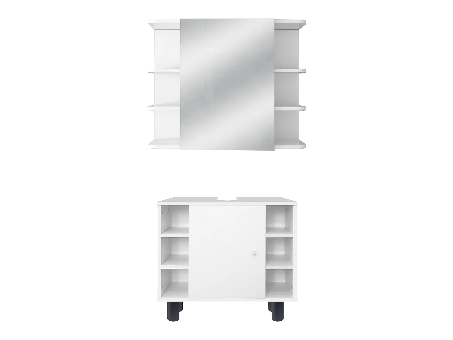 Ensemble de 2 meubles de salle de bain set armoire de lavabo et mirroir ML-DESIGN