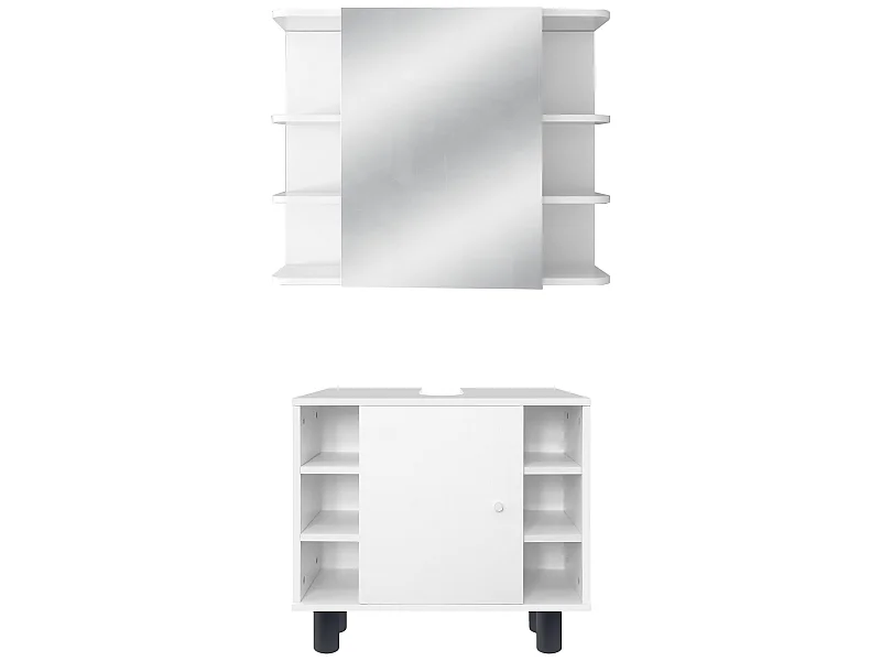 Ensemble de 2 meubles de salle de bain set armoire de lavabo et mirroir ML-DESIGN