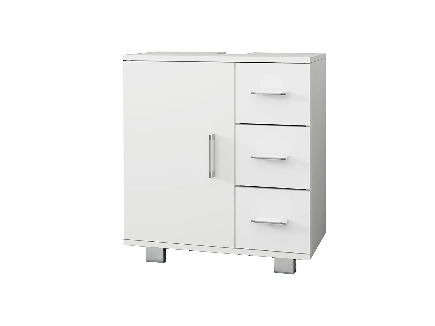 Mobile Vanity bianco 1 anta 2 ripiani 3 cassetti MDF ML-DESIGN
