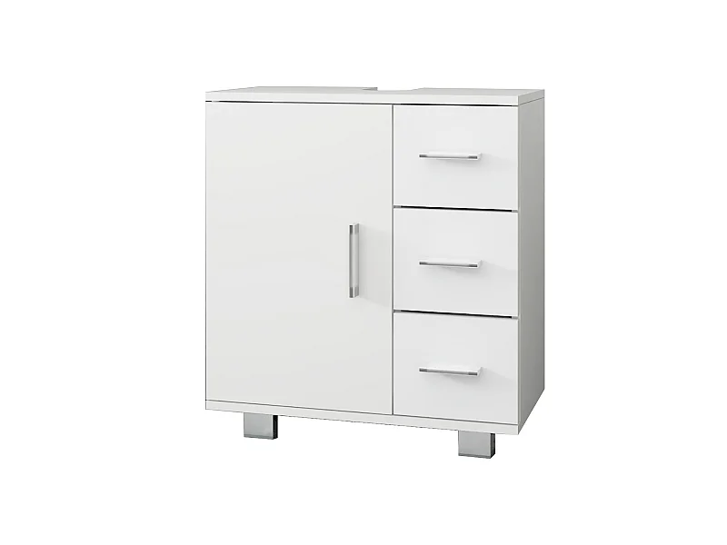 Mobile Vanity bianco 1 anta 2 ripiani 3 cassetti MDF ML-DESIGN