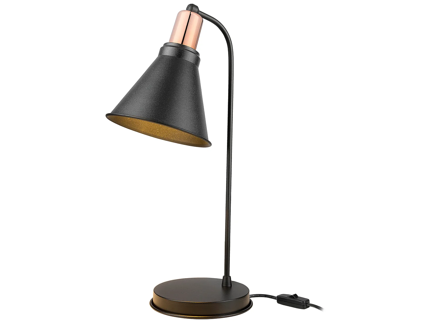 Lampe de bureau Bath en métal 50 cm E27 noir/ cuivre [lux.pro]