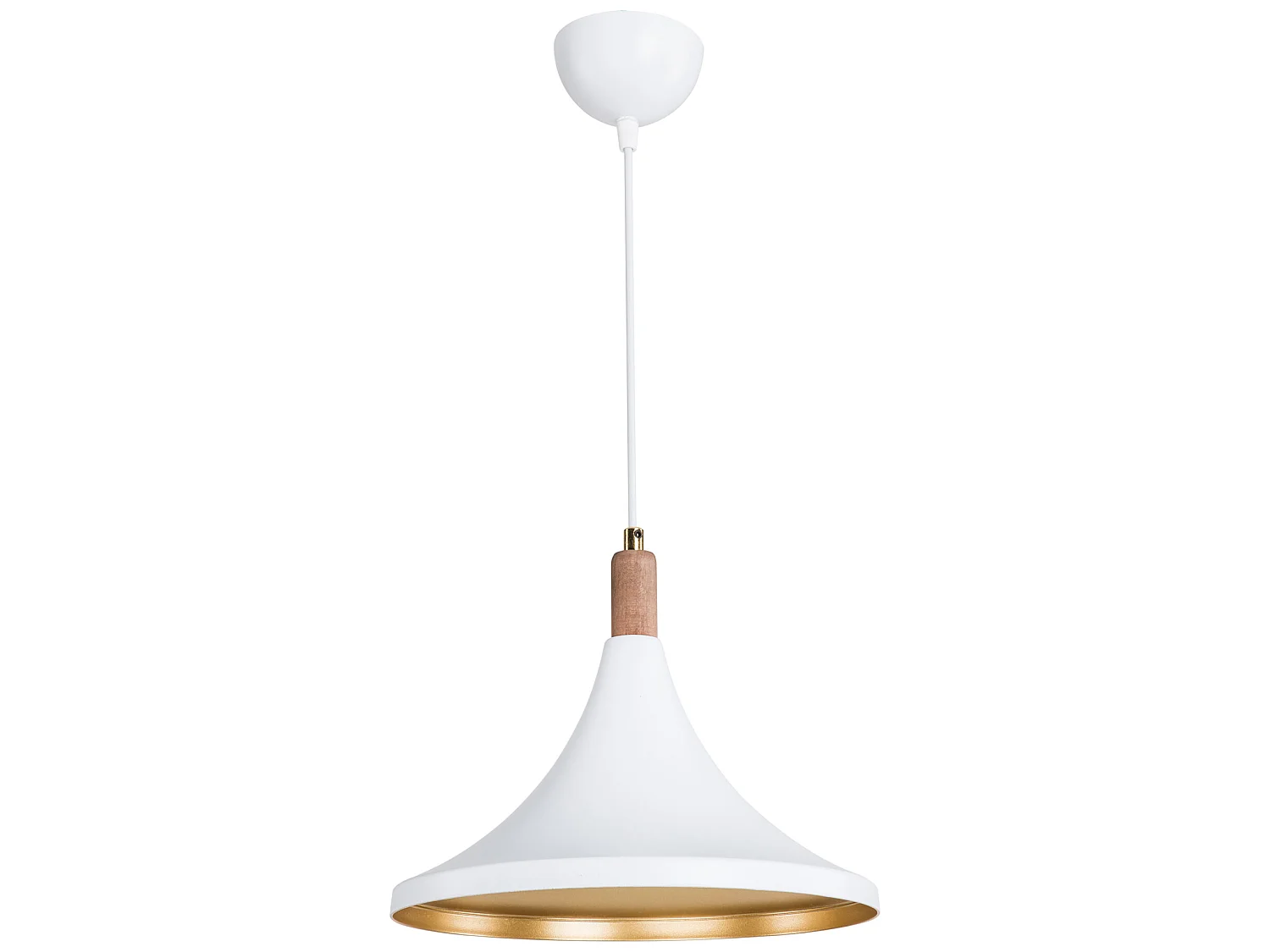 Suspension Hastings en plastique hauteur 80 cm E27 blanc / doré [lux.pro]