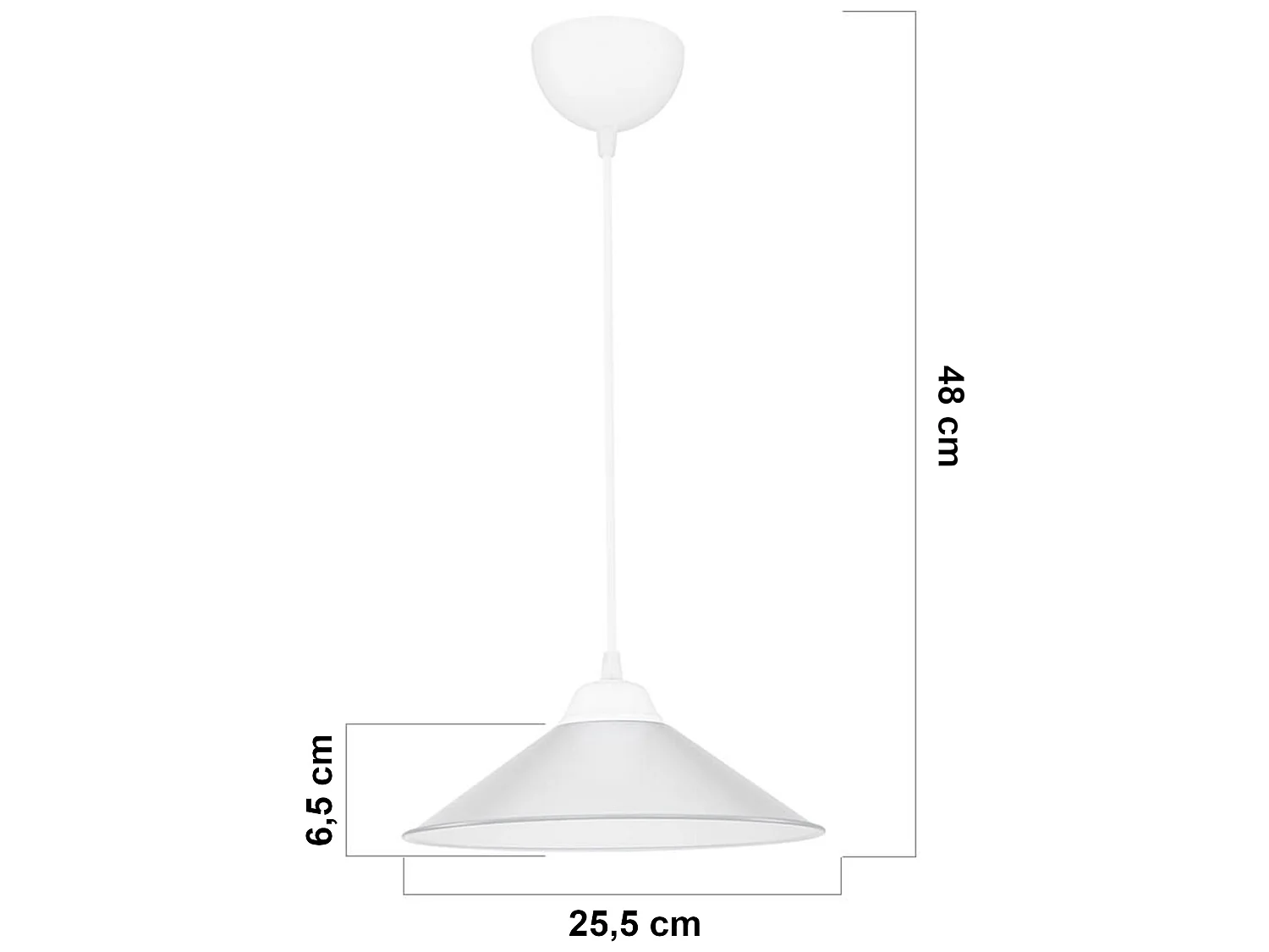 Suspension Hereford en plastique hauteur 48 cm E27 blanc / transparent [lux.pro]