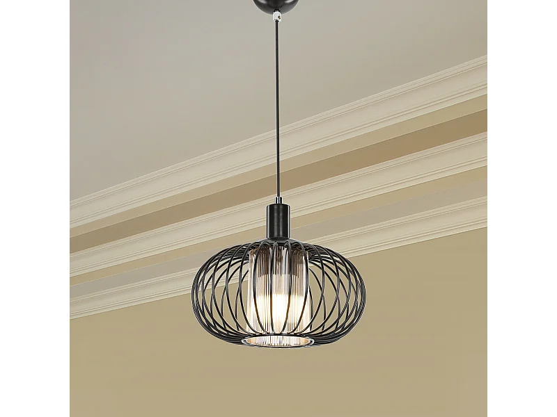 Suspension Batley en métal ABS 94 cm E27 noir [lux.pro]