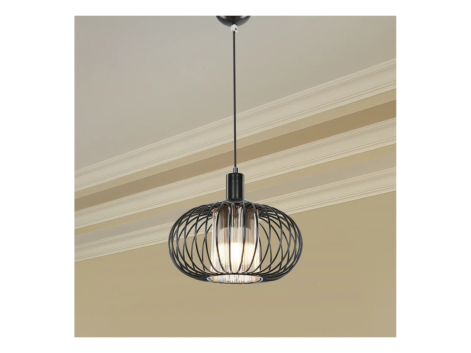 Suspension Batley en métal ABS 94 cm E27 noir [lux.pro]