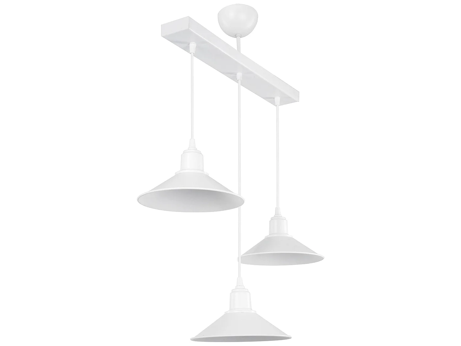 Suspension Darlington en plastique hauteur 80 cm 3 x E27 blanc [lux.pro]