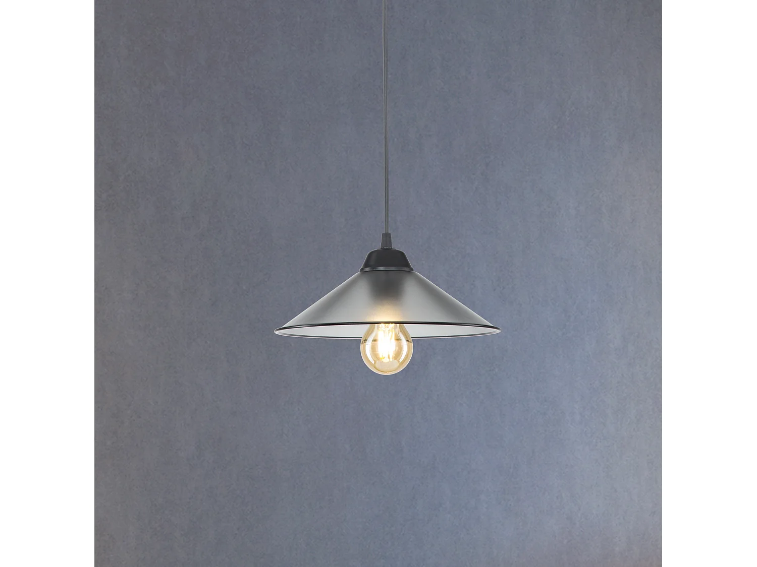 Suspension Hereford en plastique hauteur 48 cm E27 noir / gris [lux.pro]