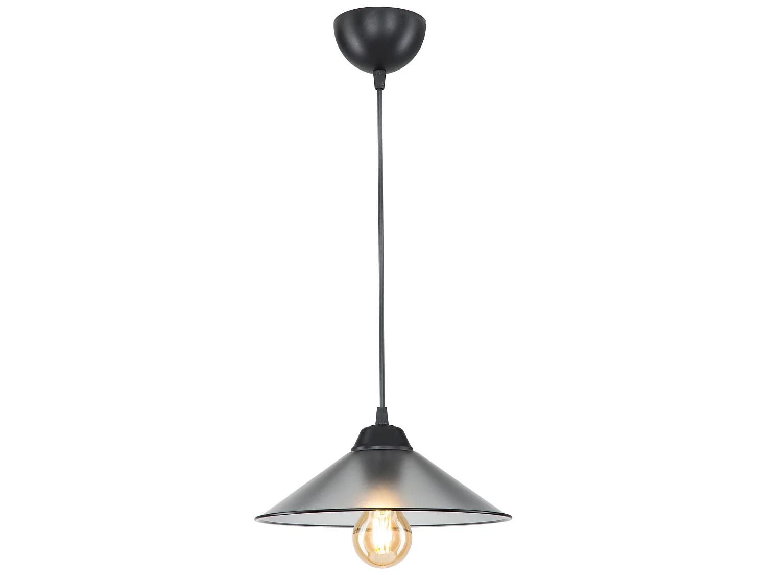 Suspension Hereford en plastique hauteur 48 cm E27 noir / gris [lux.pro]