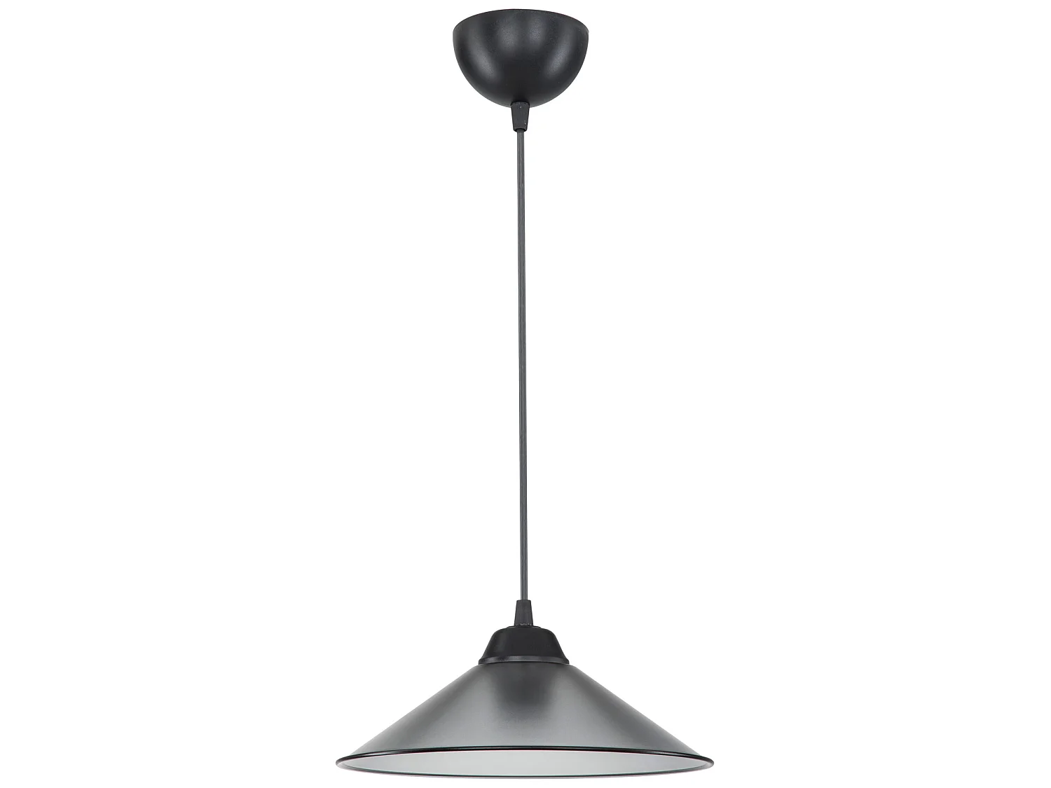 Suspension Hereford en plastique hauteur 48 cm E27 noir / gris [lux.pro]