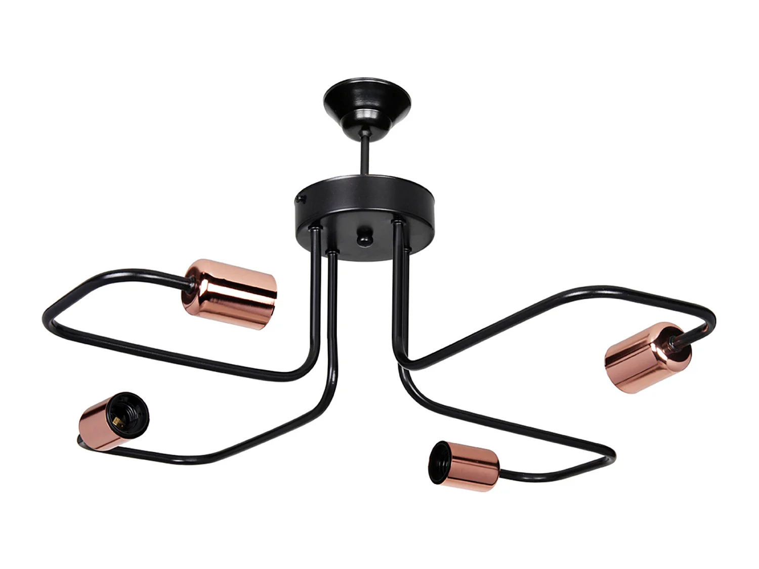 Plafonnier Harlow en métal 37 cm 4 x E27 noir / cuivre [lux.pro]