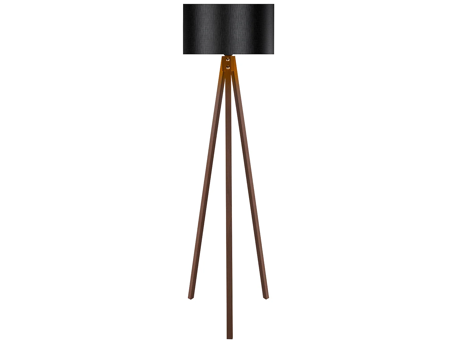 Lampadaire Rochester trépied hauteur 136 cm E27 effet noyer / noir [lux.pro]