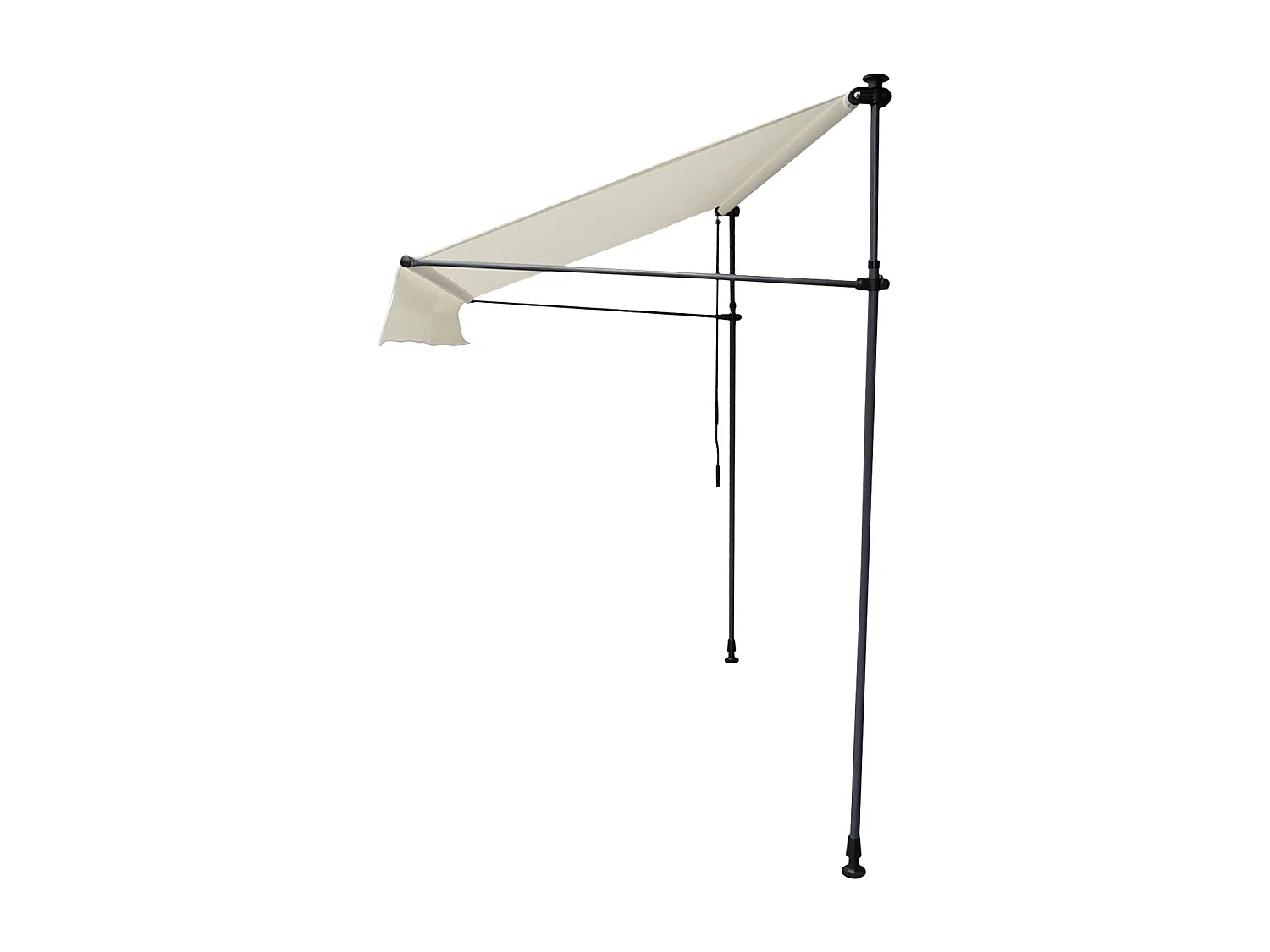 CHENE balkonluifel 2 × 1.2m - Beige doek en grijs frame