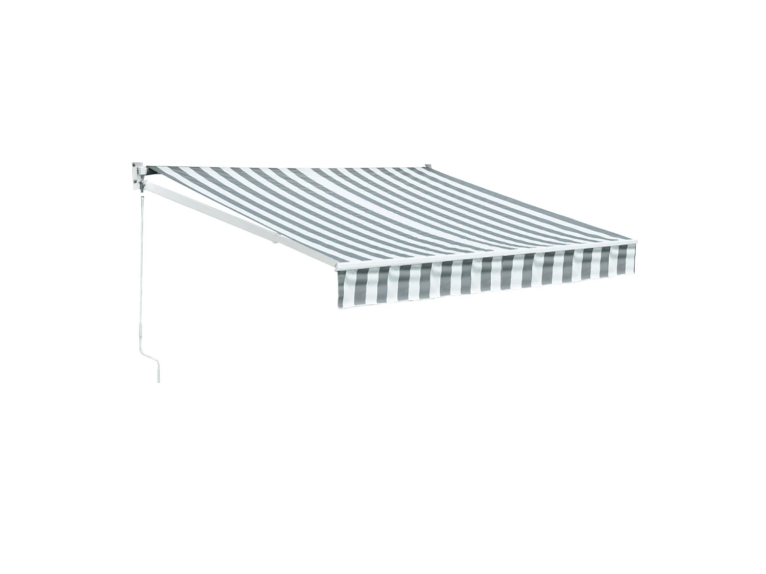 SAULE luifel 2,95 × 2,5m - Wit/grijs gestreept doek en witte structuur