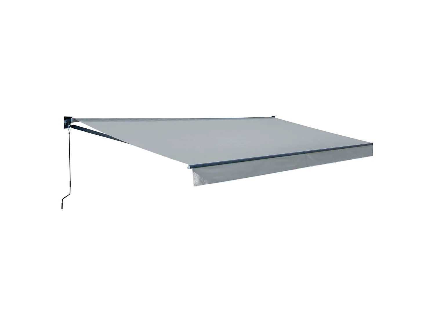 Store banne SAULE 3,95 × 3m - Toile grise et structure grise - HAPPY GARDEN