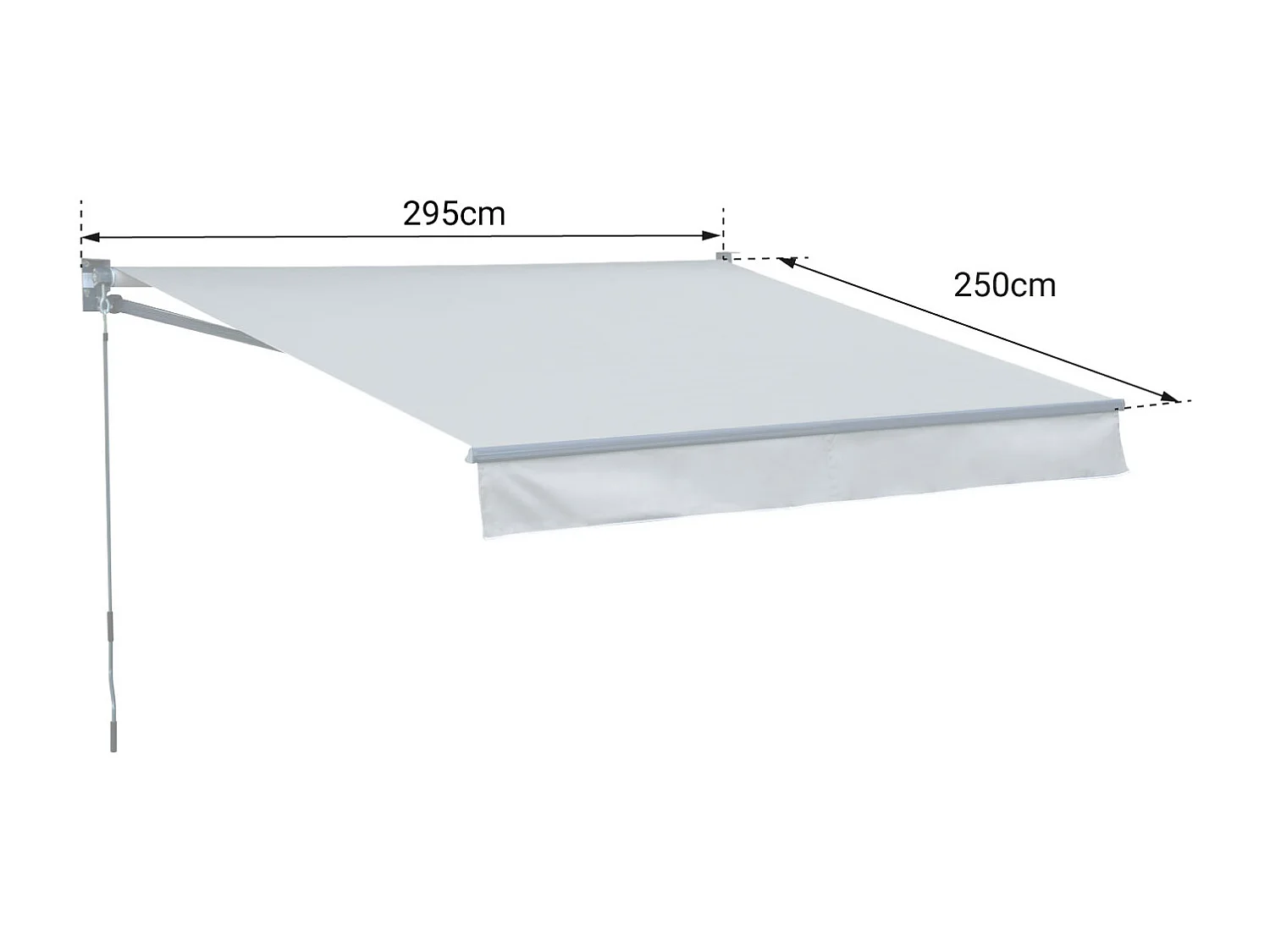 SAULE luifel 2,95 × 2,5m - Beige doek en grijze structuur