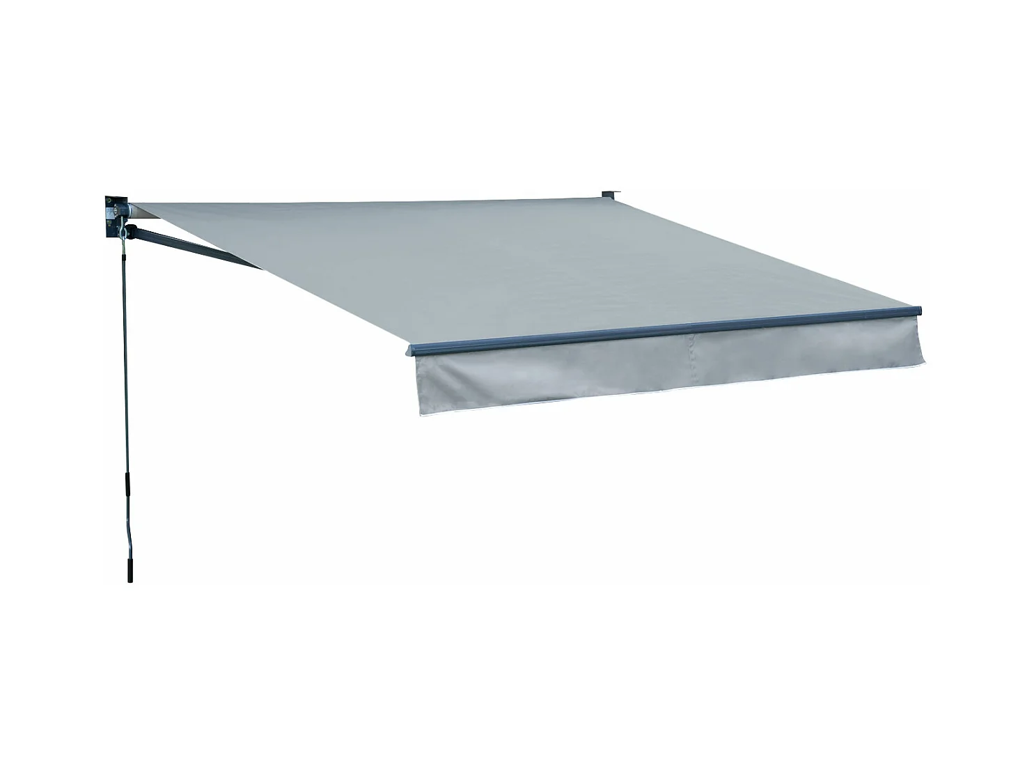 Store banne SAULE 2,95 × 2,5m - Toile grise et structure grise - HAPPY GARDEN