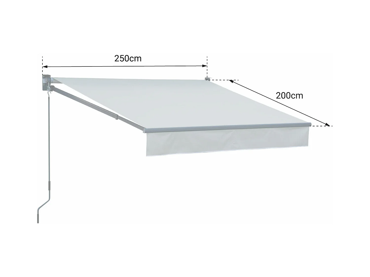 SAULE luifel 2,5 × 2m - Beige doek en grijze structuur