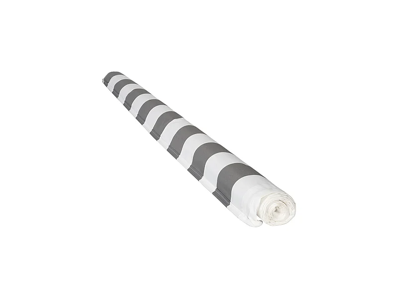 Toile pour store banne SAULE 2,5 × 2m - Toile rayée blanche/grise - HAPPY GARDEN