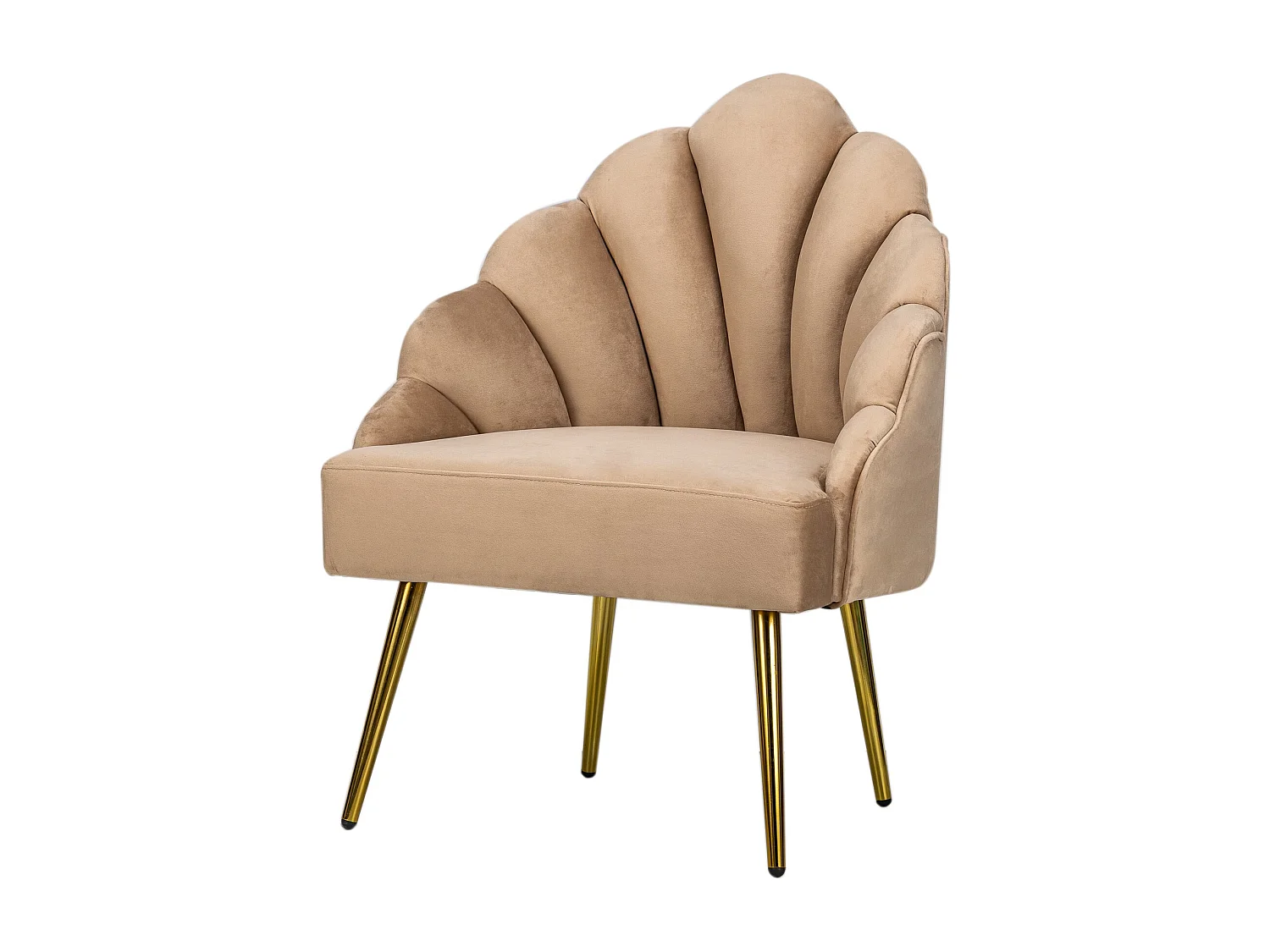 Fauteuil retro en métal et velours beige