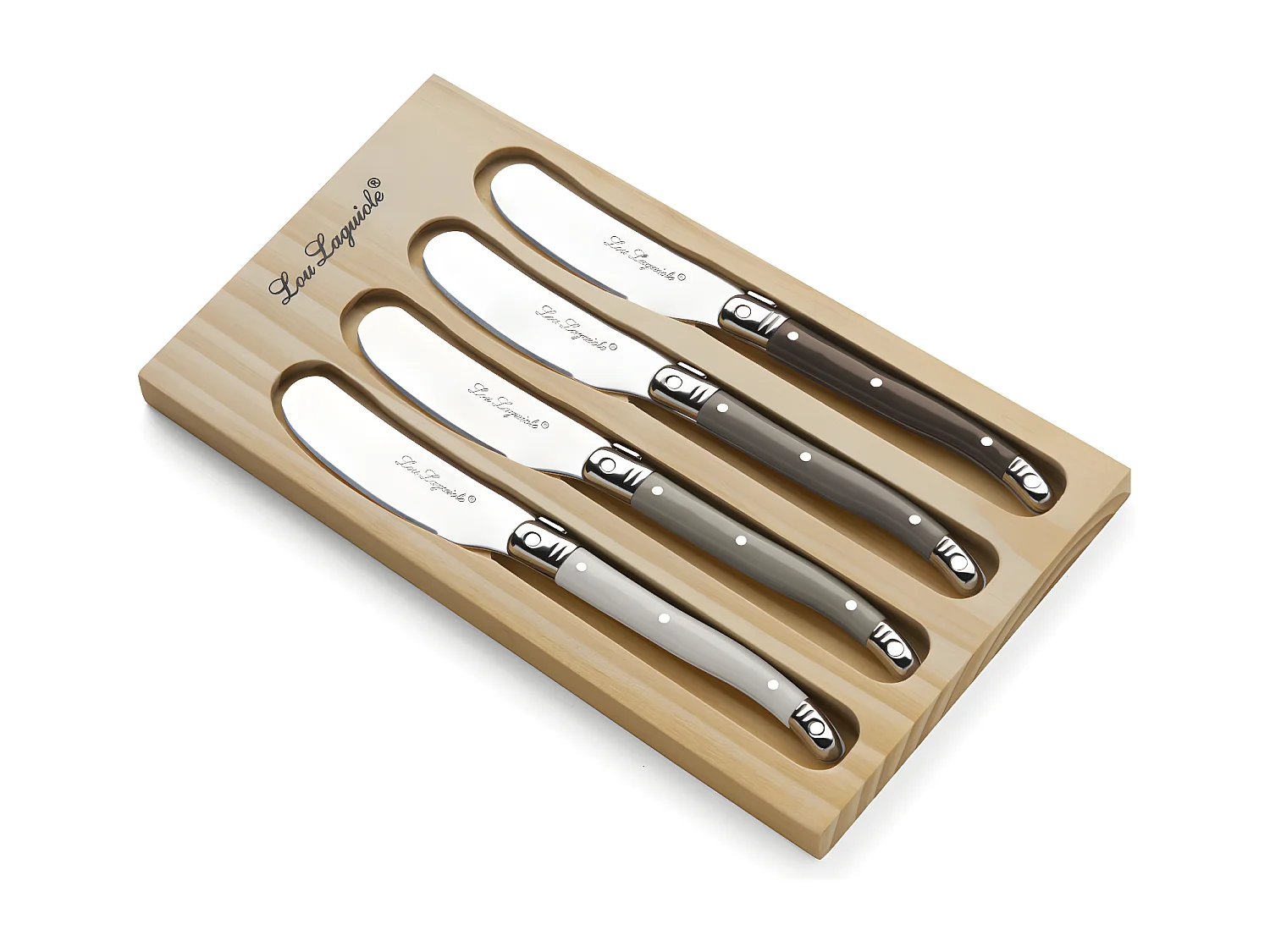 Tradition - Coffret bois 4 tartineurs mixés