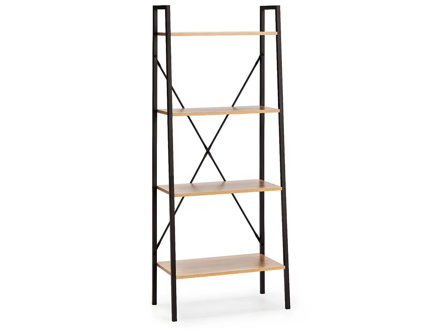 Trapkast Ana 4 planken, Eiken/Zwart, 60 cm