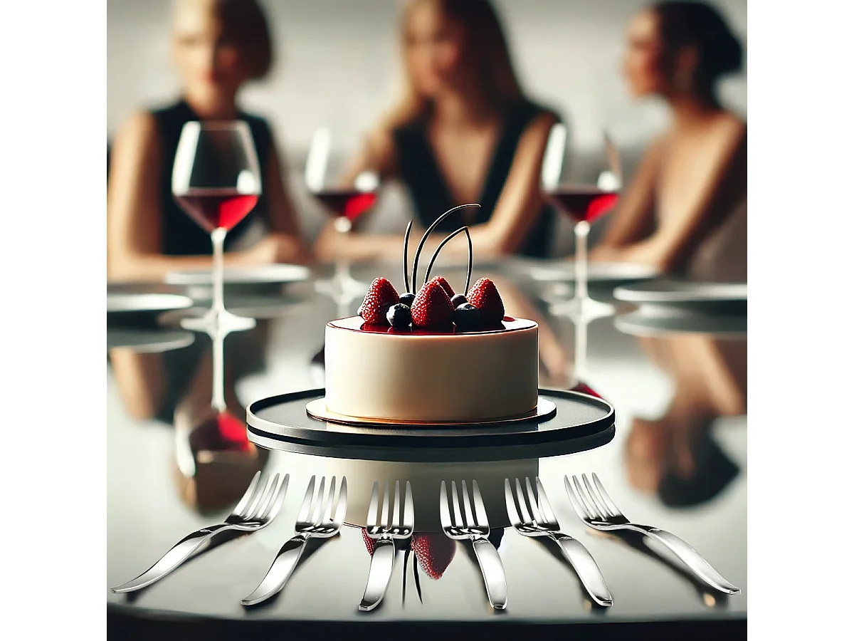 Zestaw 6 widełek do ciasta Jet ze stali nierdzewnej błyszczącej - Kolekcja Lou Laguiole