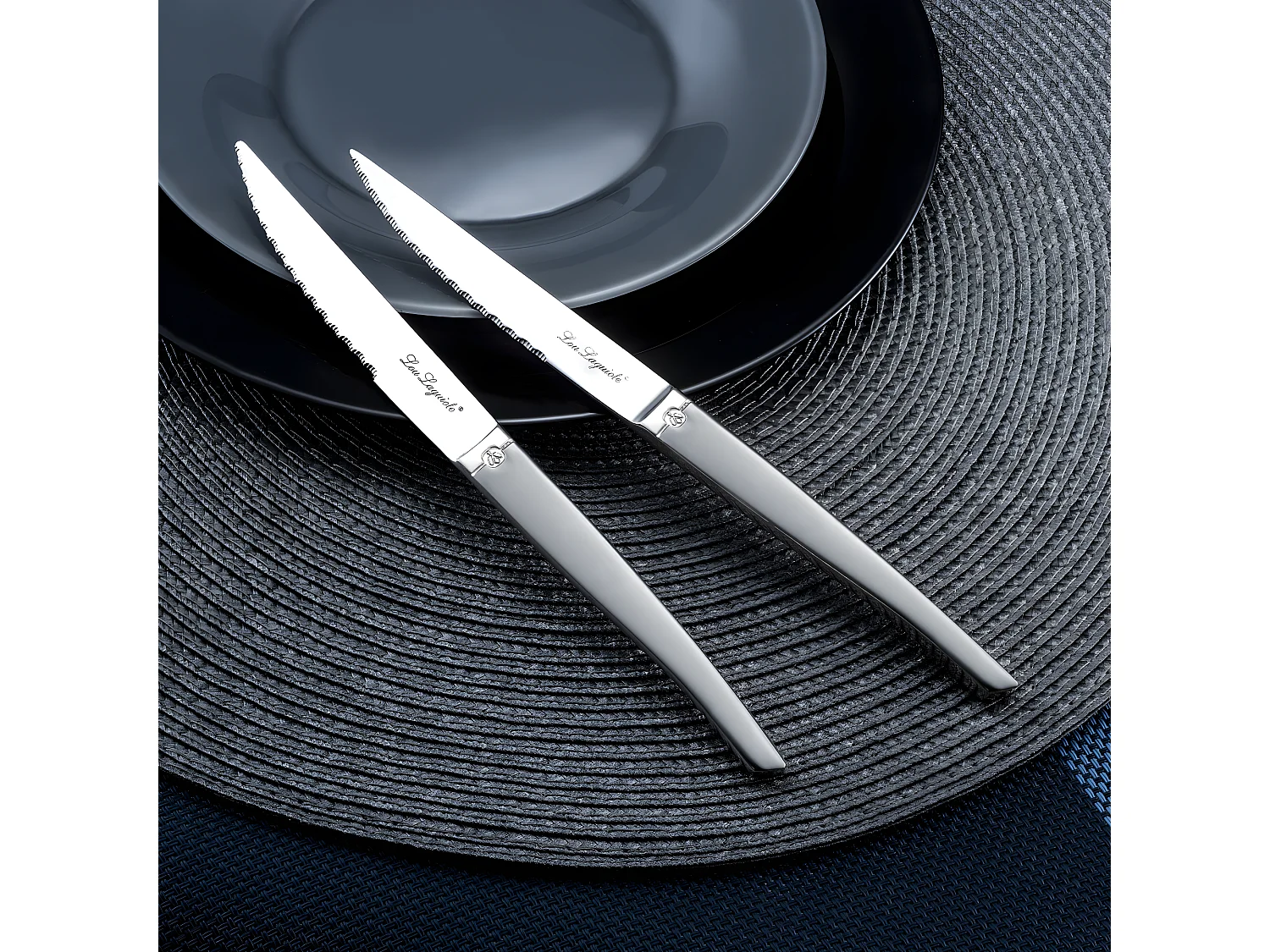 Set Steakmesser Laguiole Jet Sablé - Block 6 Messer