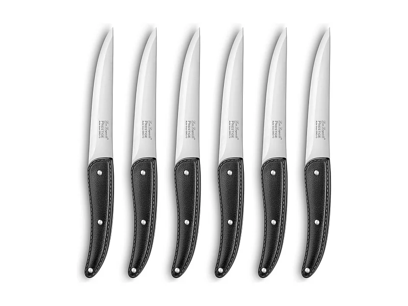 Prestige - Estuche de 6 cuchillos para carne hoja lisa