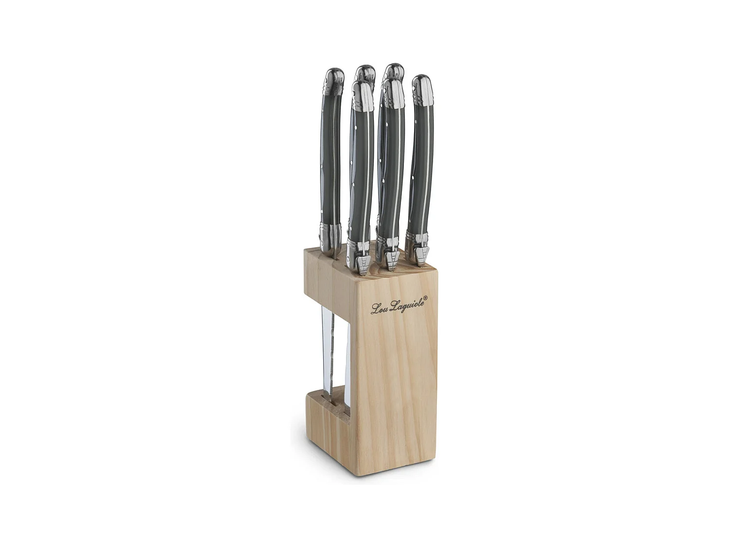 Set mit 6 Steakmessern Laguiole Tradition Grau Anthrazit