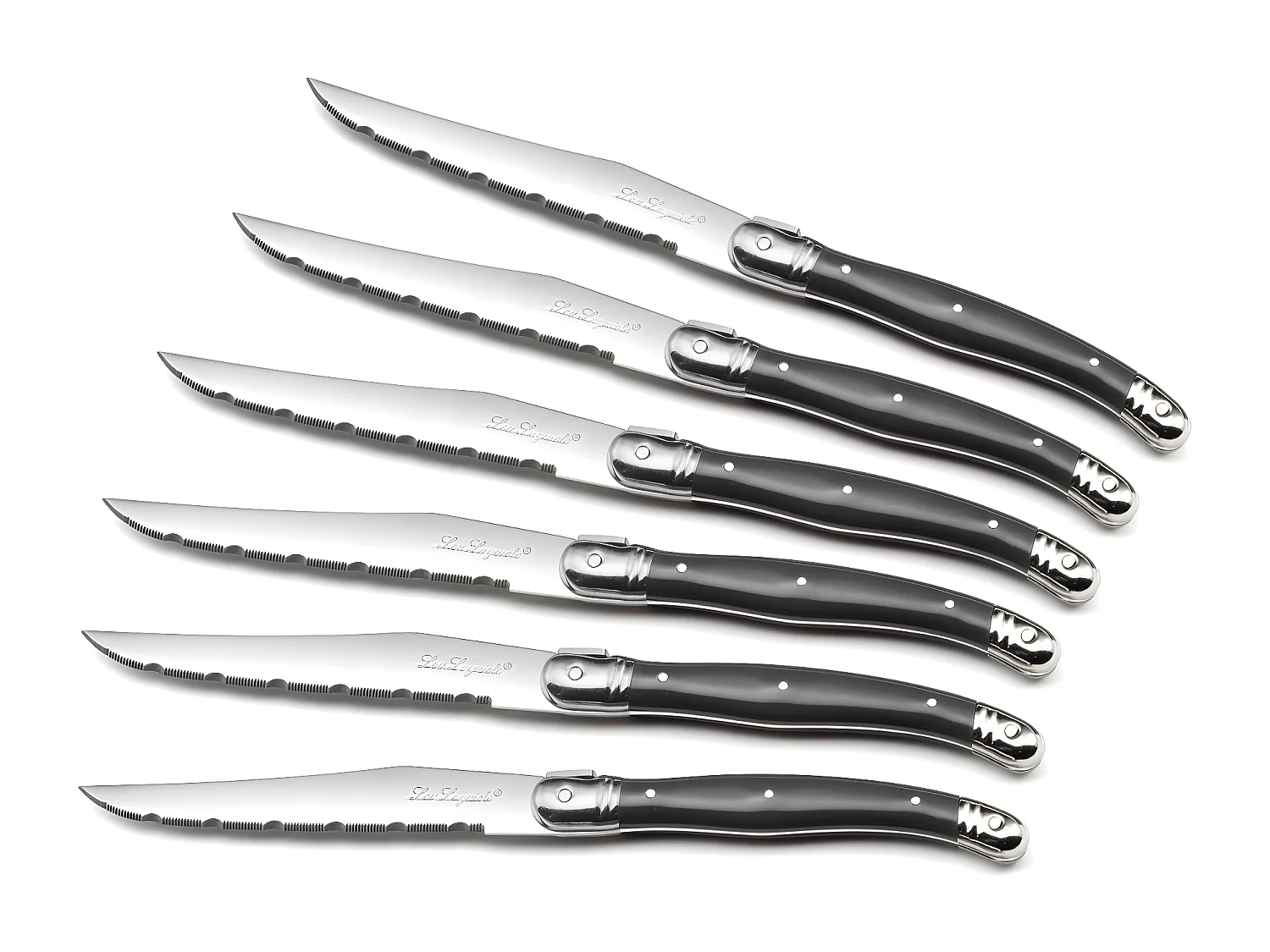 Set mit 6 Steakmessern Laguiole Tradition Grau Anthrazit