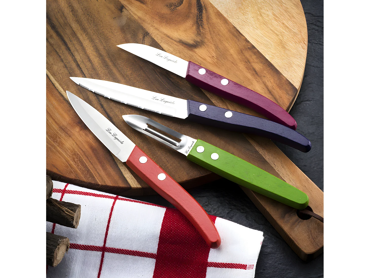 Forest - Set di 4 coltelli Essentie l" Legno tinto"