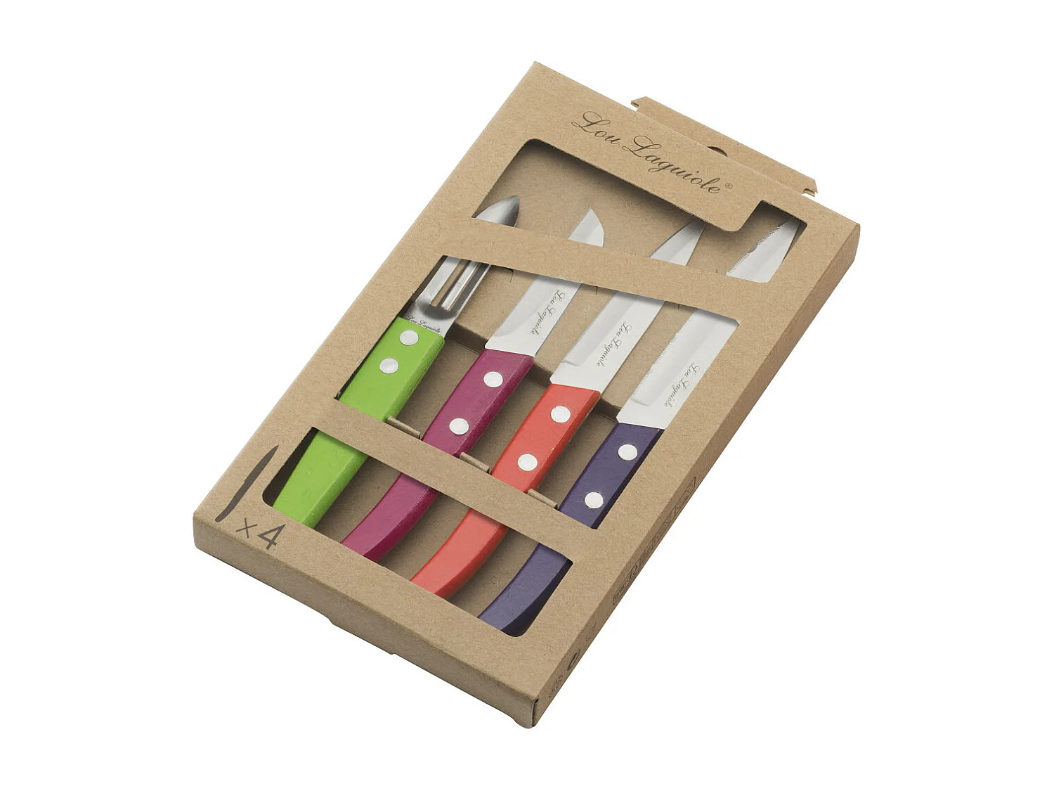 Forest - Set di 4 coltelli Essentie l" Legno tinto"