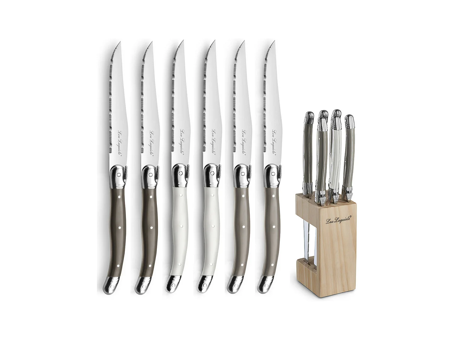 Tradition Grigio Scuro - Blocco 6 coltelli da bistecca
