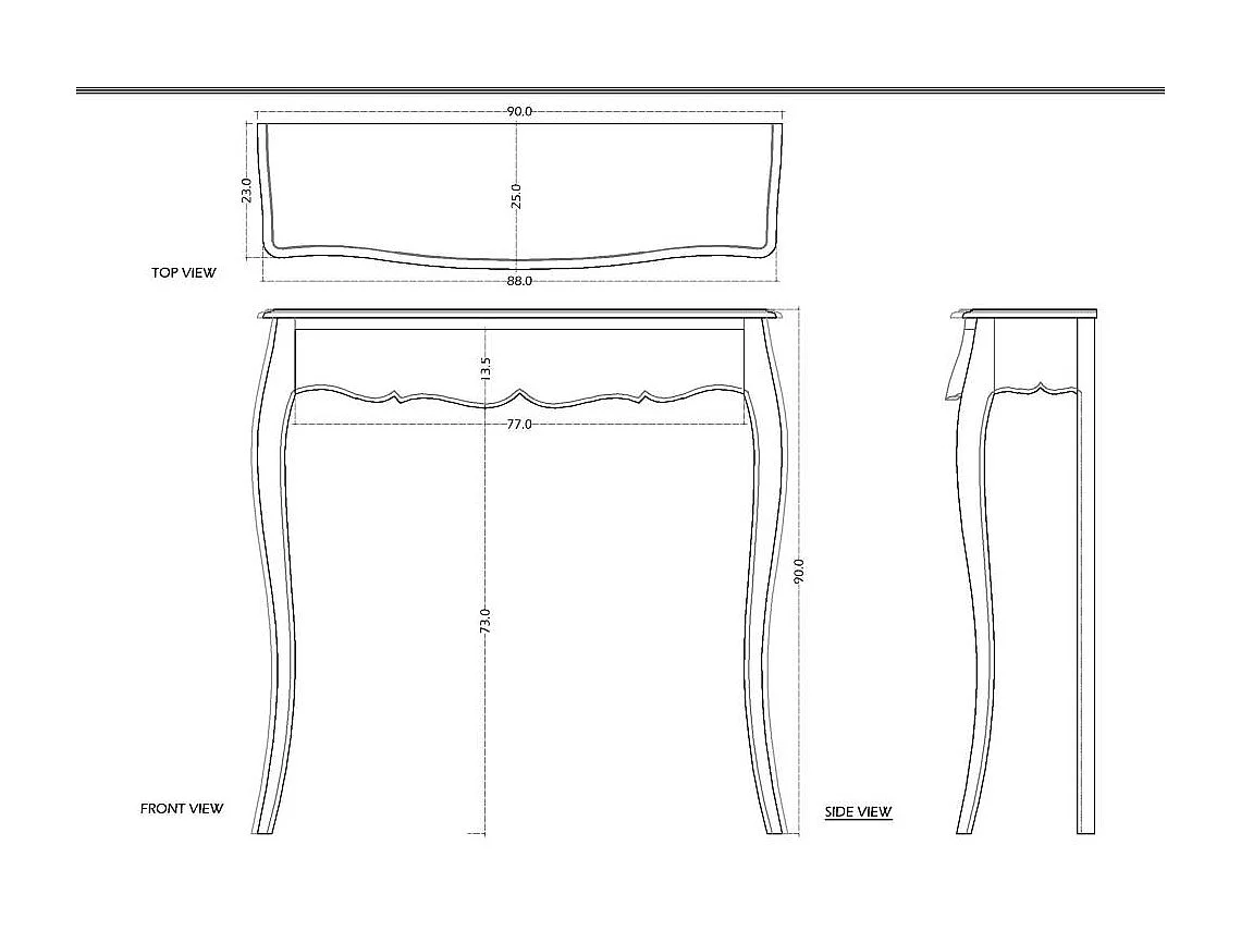 Console 1 tiroir 90 cm Murano