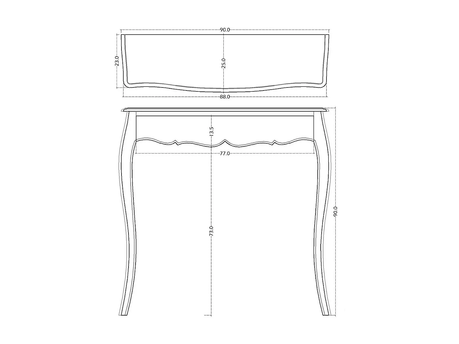 Console 1 tiroir 90 cm Murano