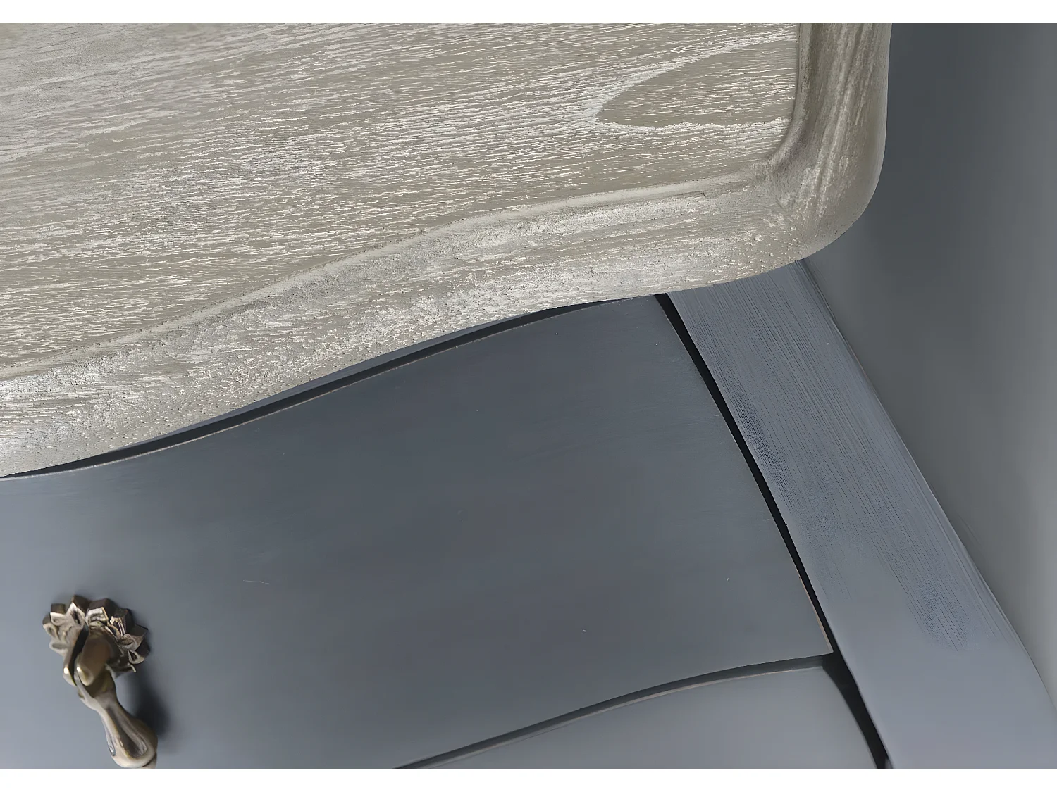 Petite console grise 1 tiroir Murano 80x25 Chêne