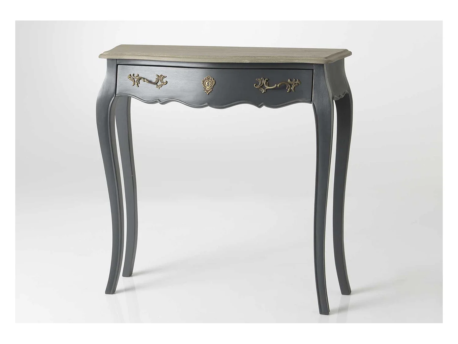 Petite console grise 1 tiroir Murano 80x25 Chêne