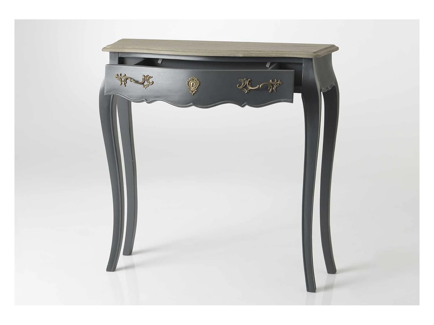 Petite console grise 1 tiroir Murano 80x25 Chêne