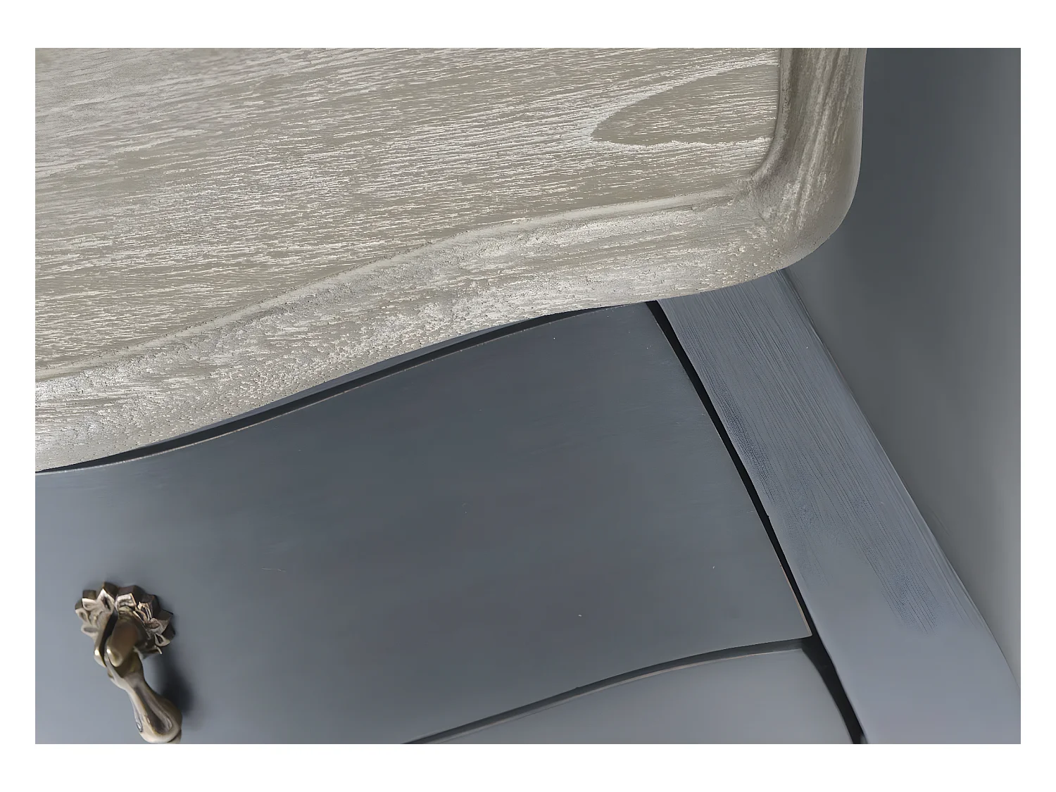 Petite console grise 1 tiroir Murano 80x25 Chêne
