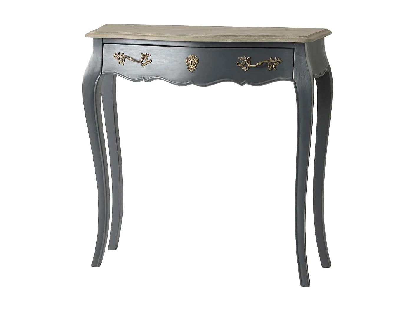 Petite console grise 1 tiroir Murano 80x25 Chêne