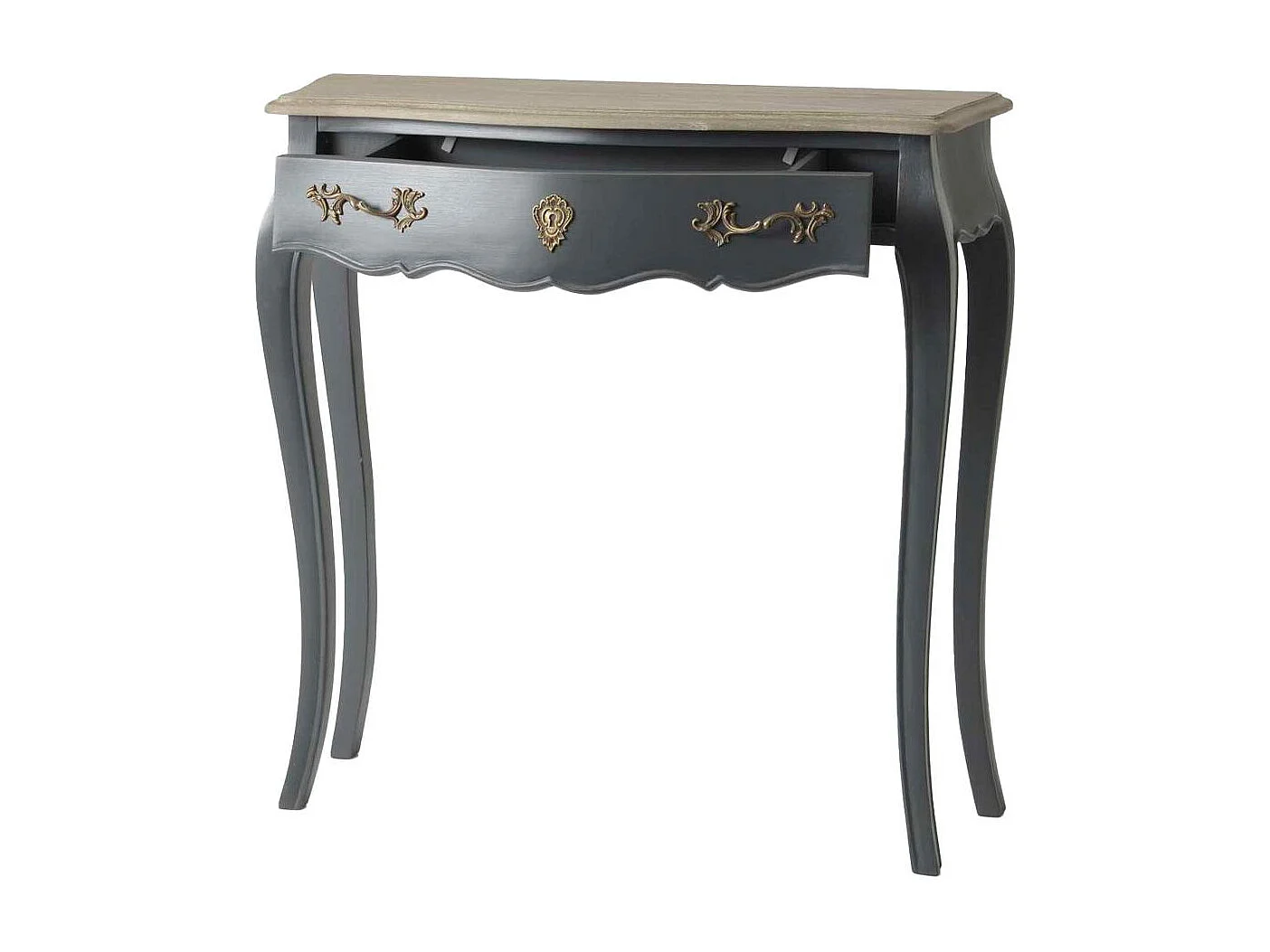 Petite console grise 1 tiroir Murano 80x25 Chêne
