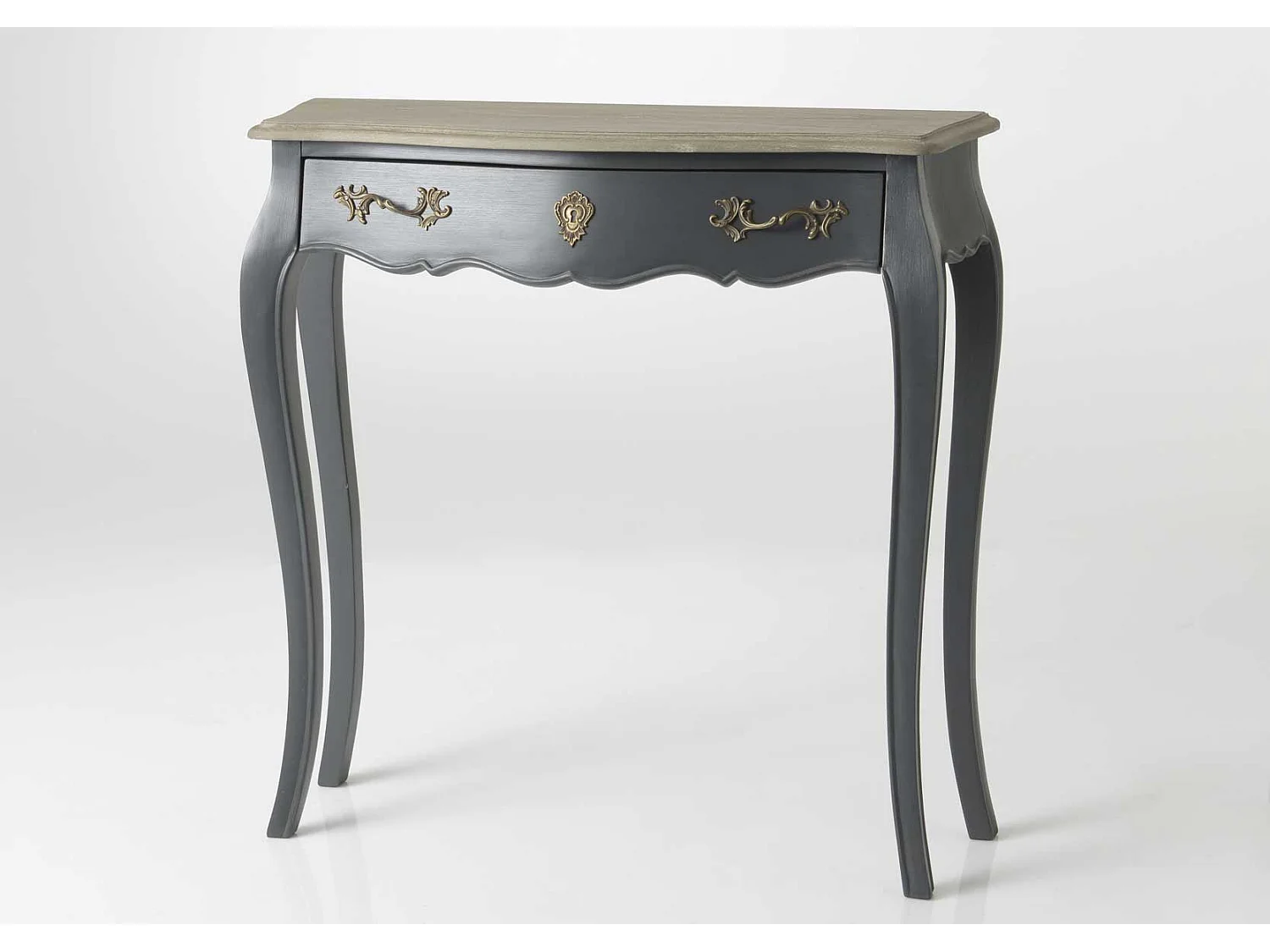 Petite console grise 1 tiroir Murano 80x25 Chêne